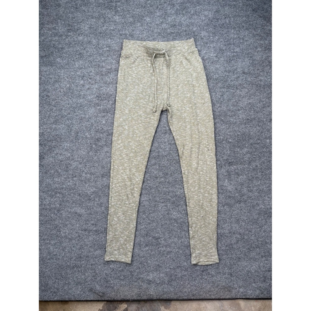Gymshark Ribbed‎ Knit Leggings Womens Small Olive Green Marled Lounge Pants S